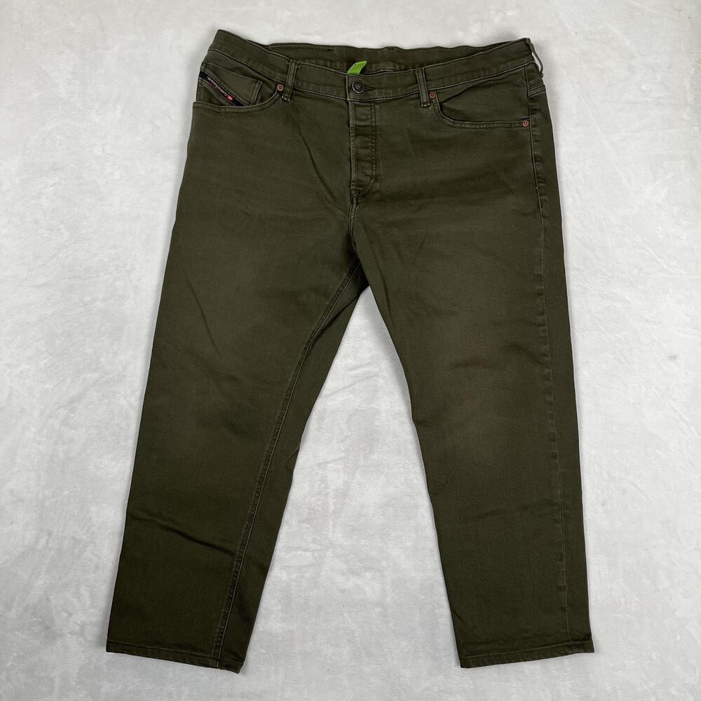 Diesel D-FINING Jeans Mens 40x28 Olive Green Regular Tapered Altered READ
